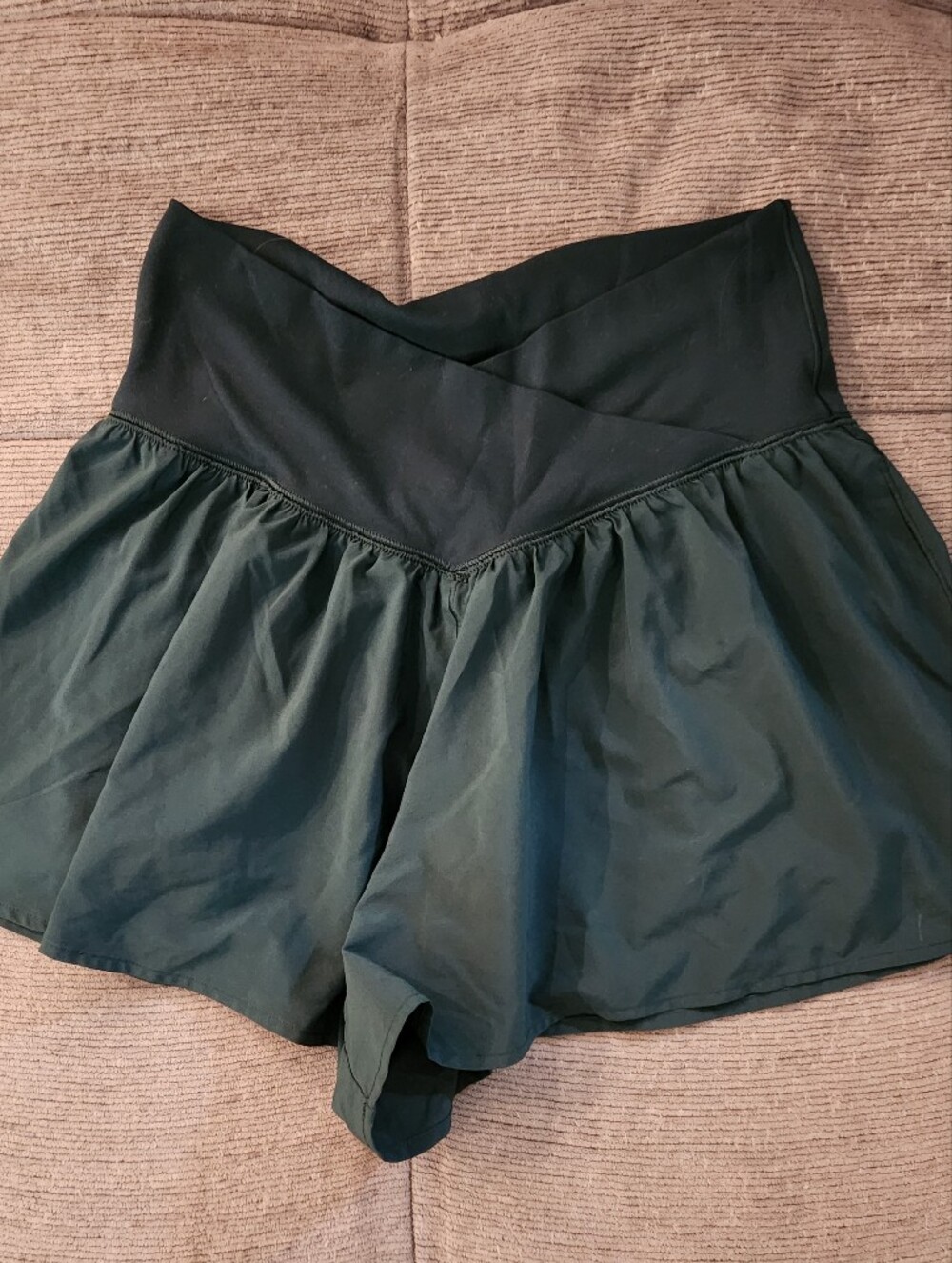 Aerie Waistband Dark Green Flowy Shorts - Women's Active Bottoms